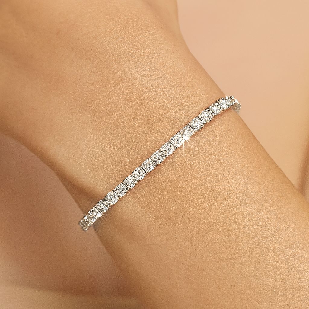 Bracciale Tennis argento 925 diamanti moissanite
