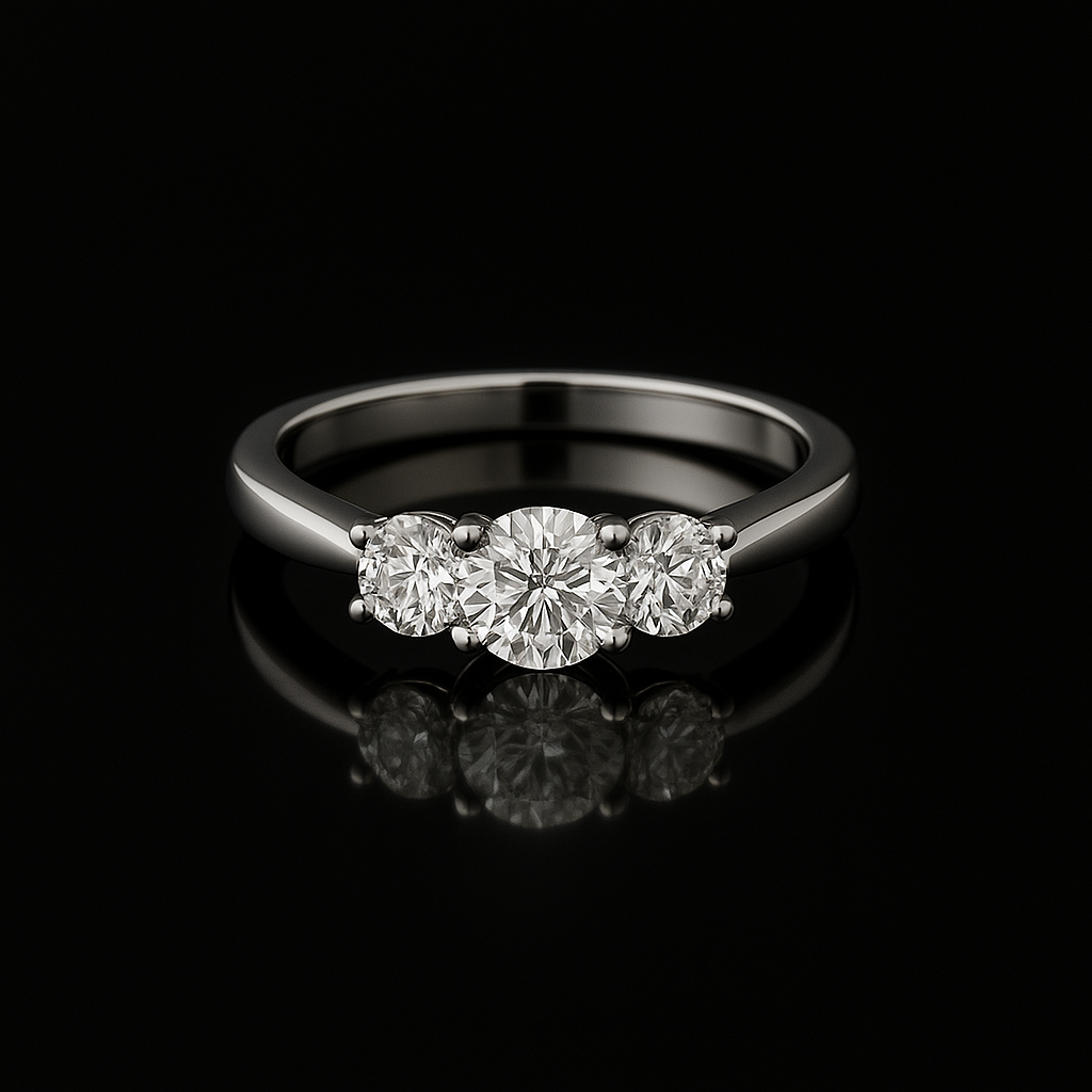 Anello Trilogy Argento 925 Moissanite