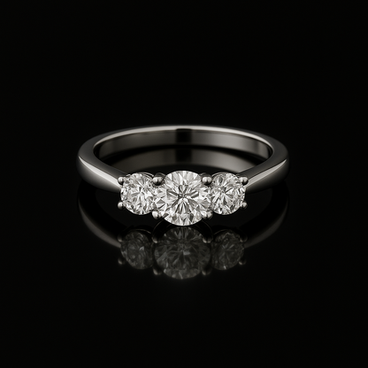 Anello Trilogy Argento 925 Moissanite
